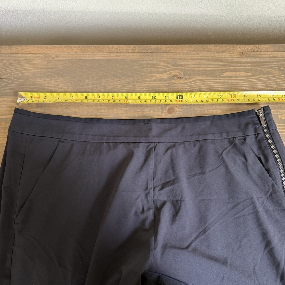 Athleta Womens 16 Black Gramercy Park Trouser Wide Leg Pants Ankle Snaps Bottoms - Picture 8 of 10